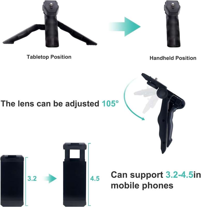 Vlogging Camera Kit With LED Light, Mic &amp; Phone Adaptors
