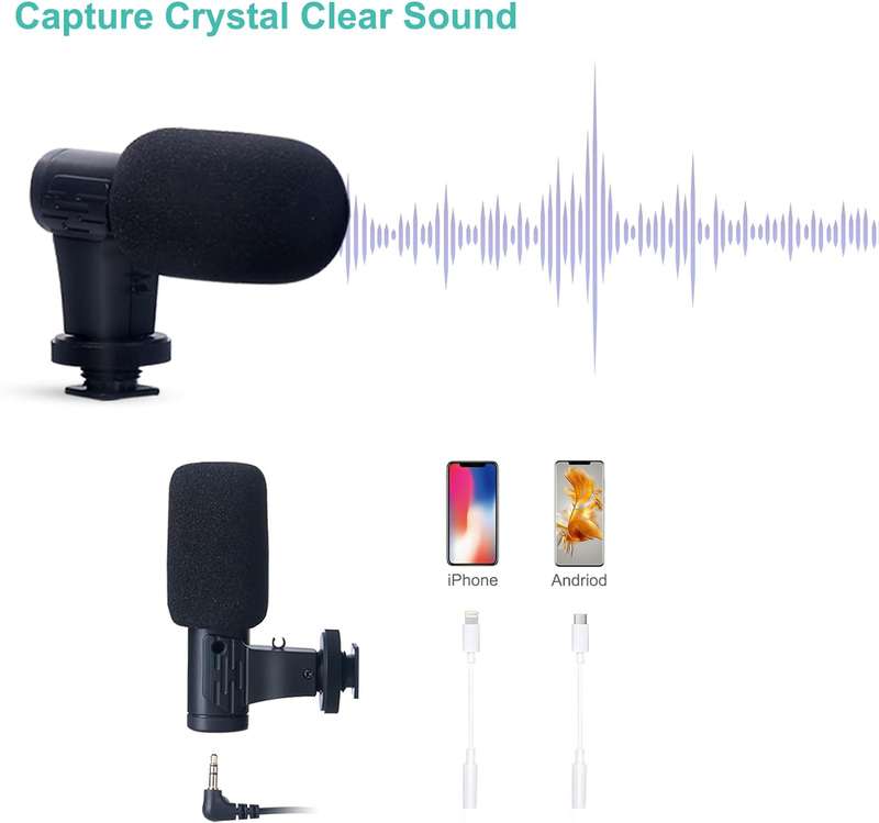 Vlogging Camera Kit With LED Light, Mic &amp; Phone Adaptors