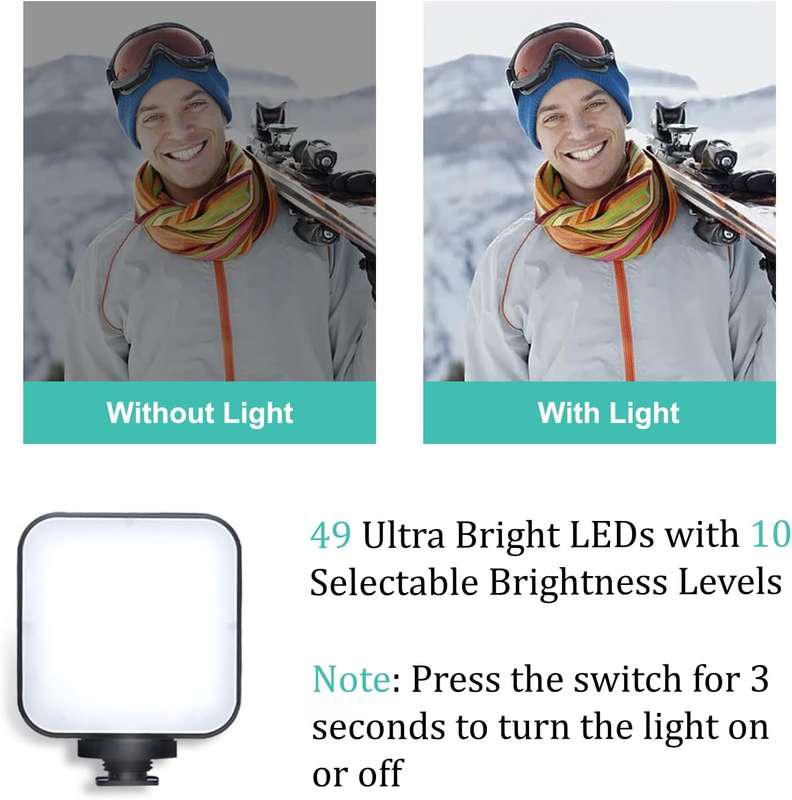 Vlogging Camera Kit With LED Light, Mic &amp; Phone Adaptors
