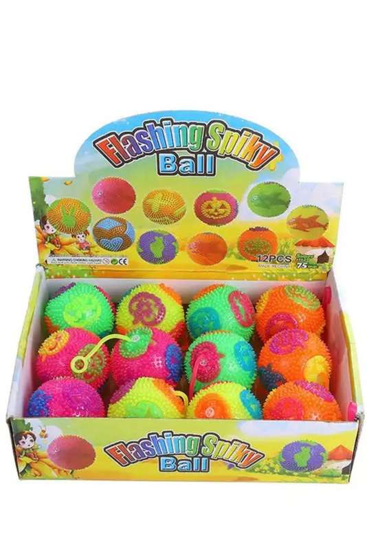 4 Pack Sound Making Soft Squishy Puffer Spiky Ball