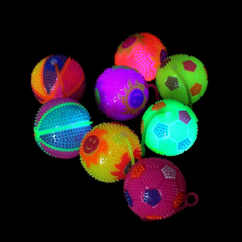 4 Pack Sound Making Soft Squishy Puffer Spiky Ball