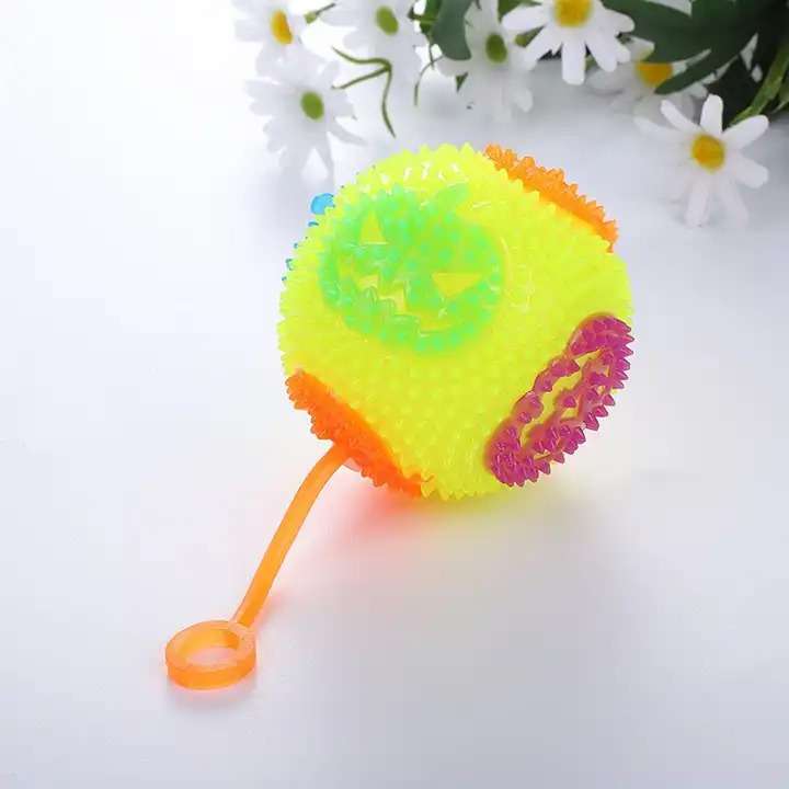 4 Pack Sound Making Soft Squishy Puffer Spiky Ball