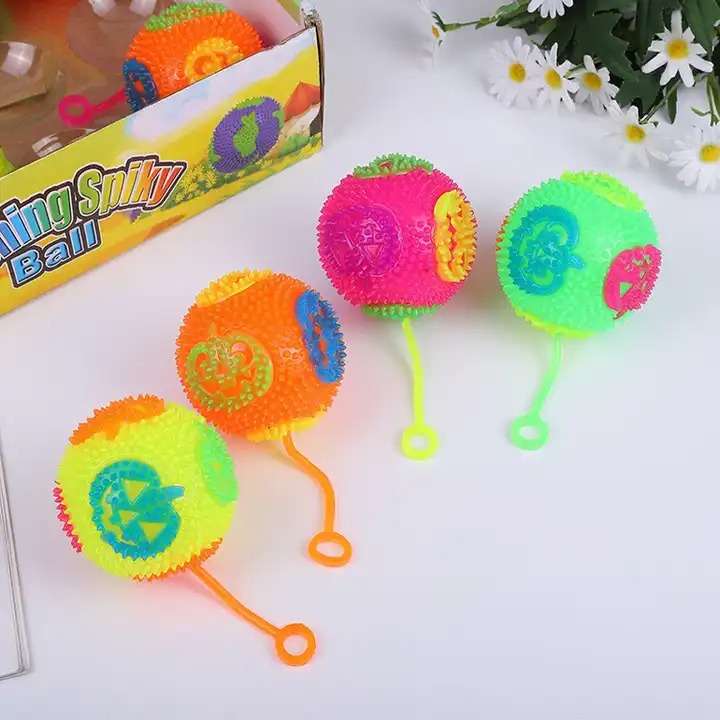 4 Pack Sound Making Soft Squishy Puffer Spiky Ball