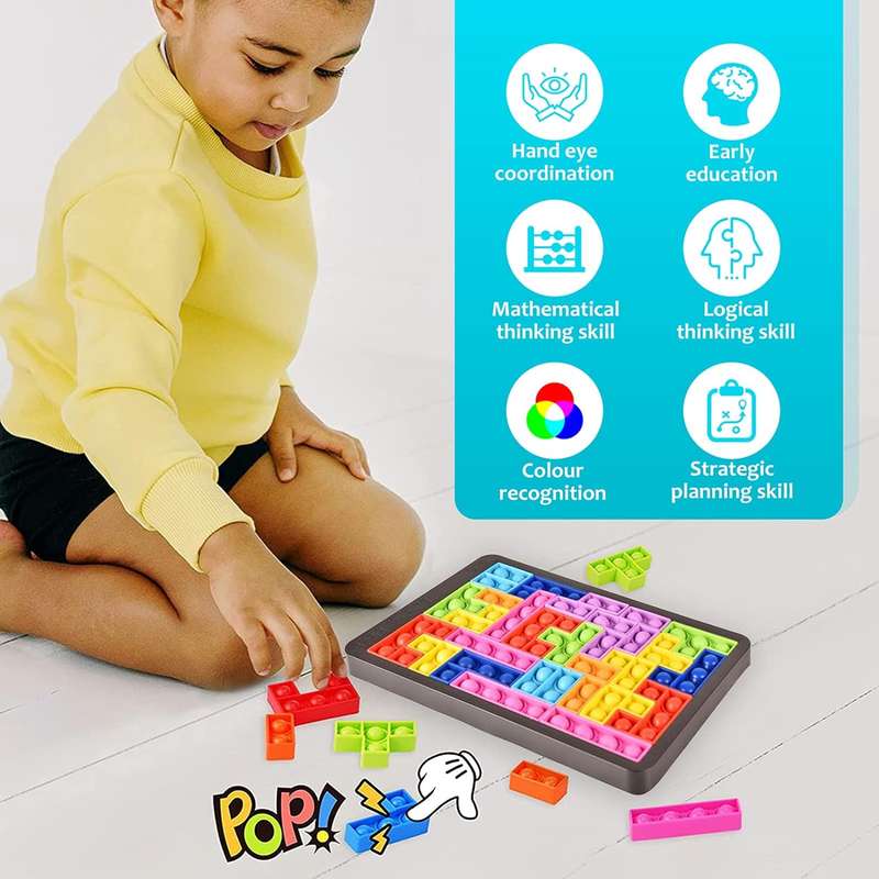 Aon-Art Building Blocks Educational Puzzle Bubble Tetris Game