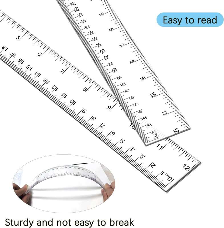 Senza 30cm Clear & Transparent 30cm Ruler For School