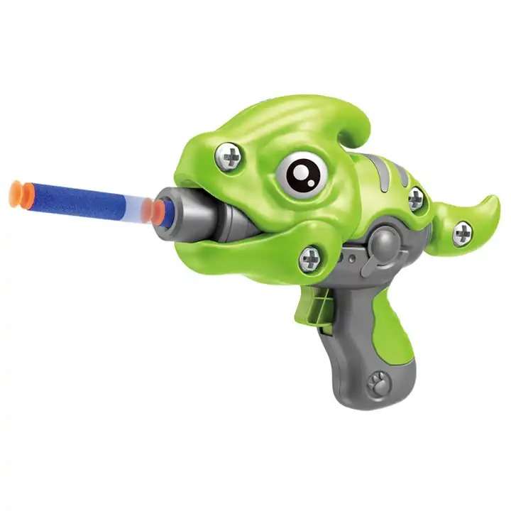 DIY Disassembly Dinosaur Catapult Soft Bullet Toy Gun