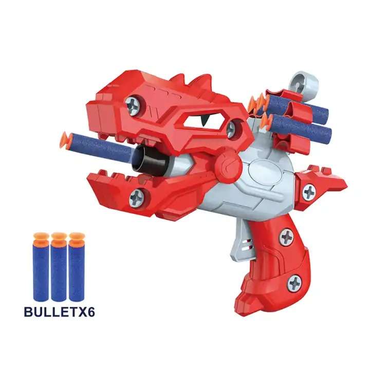 DIY Disassembly Dinosaur Catapult Soft Bullet Toy Gun