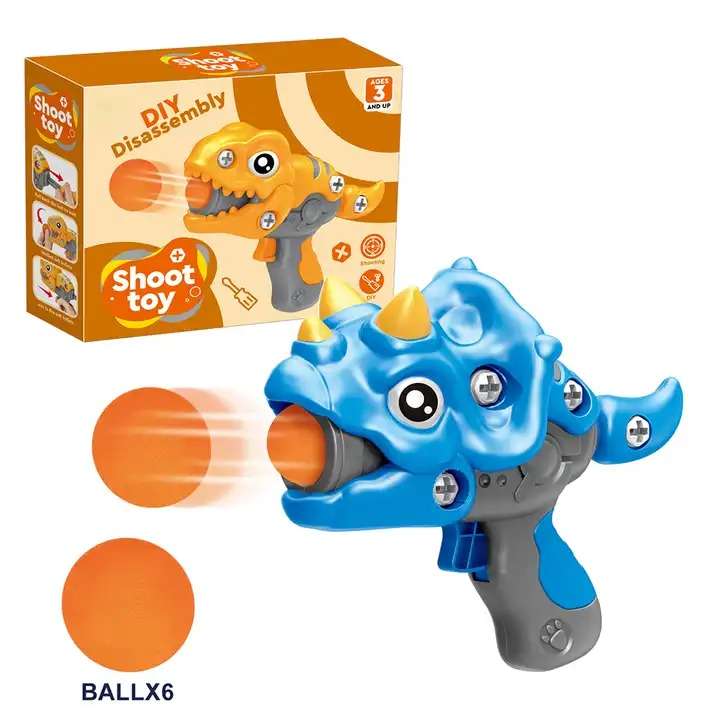 DIY Disassembly Dinosaur Catapult Soft Bullet Toy Gun