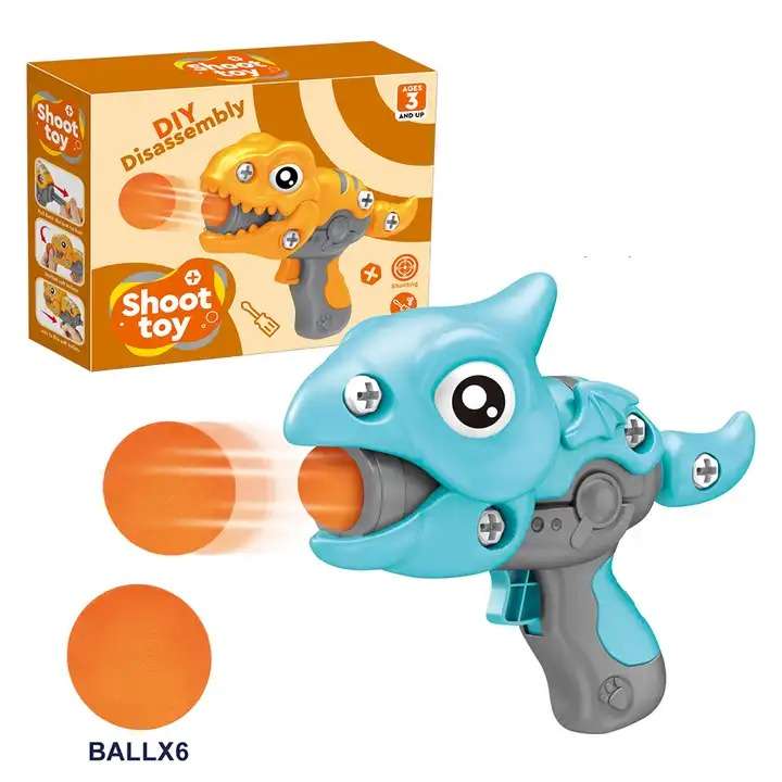 DIY Disassembly Dinosaur Catapult Soft Bullet Toy Gun