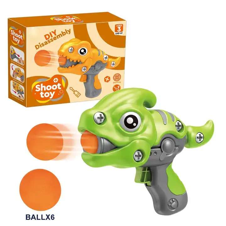 DIY Disassembly Dinosaur Catapult Soft Bullet Toy Gun