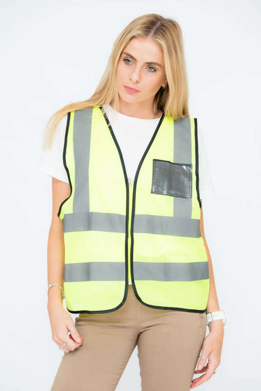 Dromex Lime Reflective Vest Zip With Id Pouch