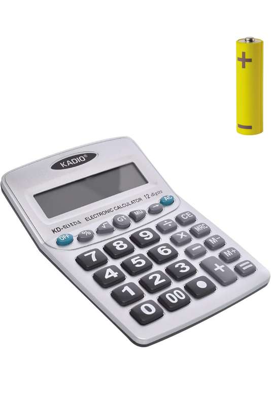 Electronic Calculator 12 Digit For School & Office Incl Battery KD-1048B