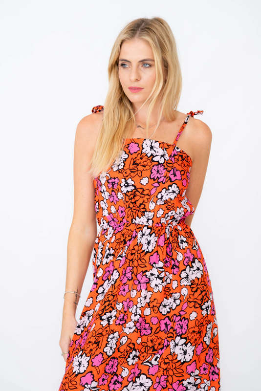 Elsa Floral Printed Strappy Maxi Summer Dress