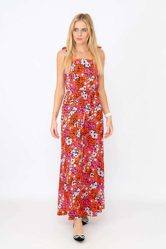 Elsa Floral Printed Strappy Maxi Summer Dress