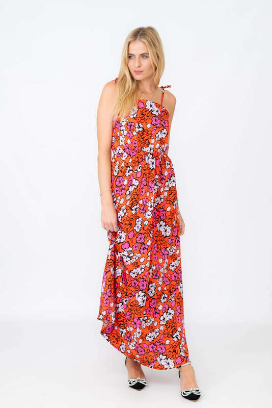 Elsa Floral Printed Strappy Maxi Summer Dress