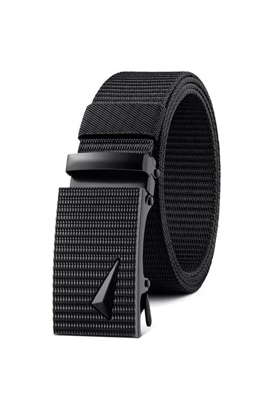 Heavy Duty No Hole Nylon Tactical Ratchet Belt with Automatic Slide Buckle