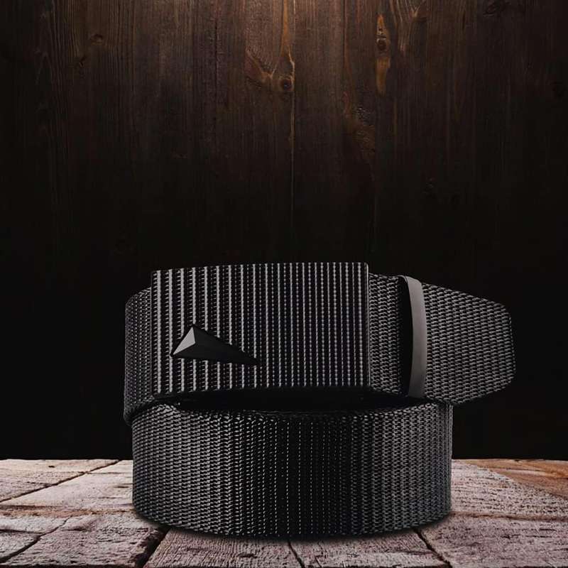 Heavy Duty No Hole Nylon Tactical Ratchet Belt with Automatic Slide Buckle