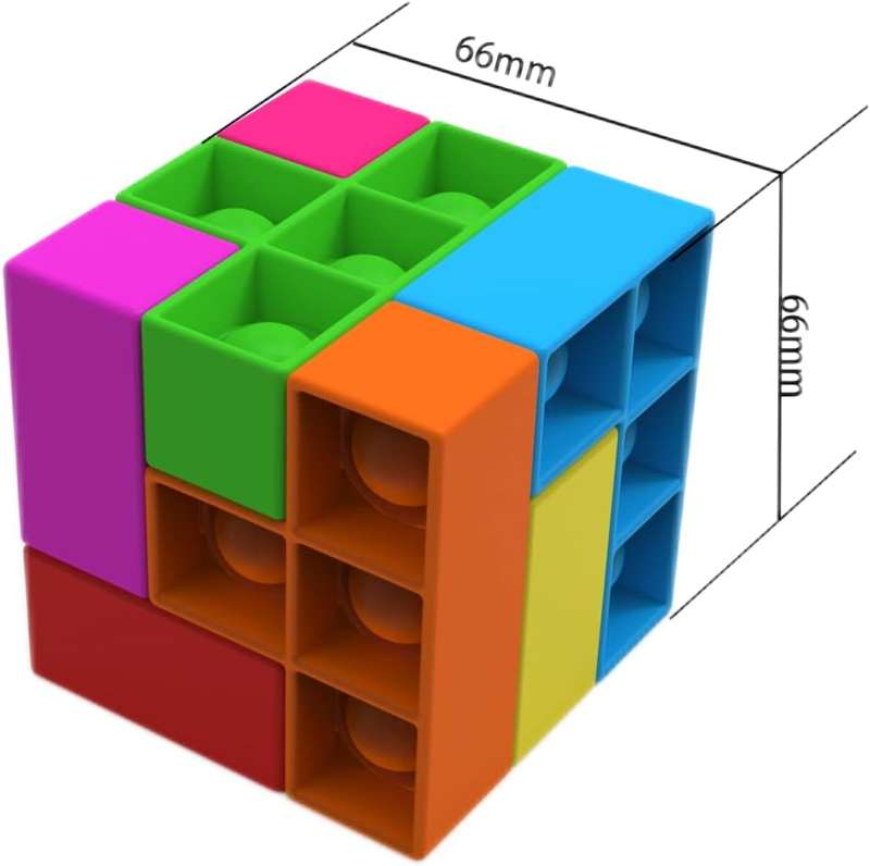 Pop It Cube - 3D Puzzle Cube Fun Stress Relieve Fidget Building Block Toy for Adults and Children