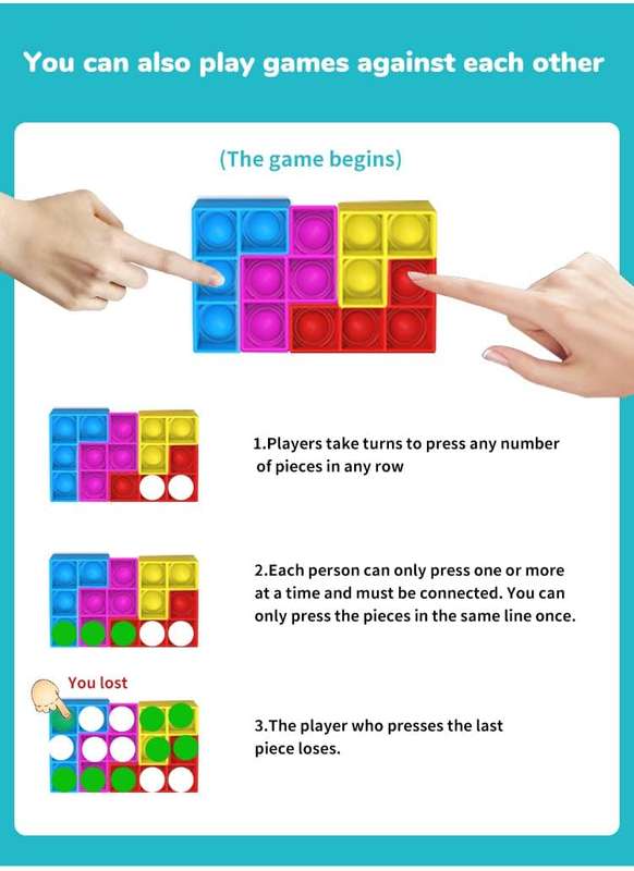 Pop It Cube - 3D Puzzle Cube Fun Stress Relieve Fidget Building Block Toy for Adults and Children