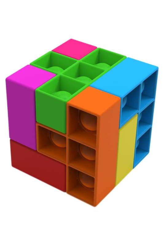 Pop It Cube - 3D Puzzle Cube Fun Stress Relieve Fidget Building Block Toy for Adults and Children