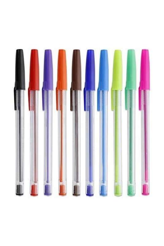 Set Of 10 - Multi Coloured Ballpoint Pens