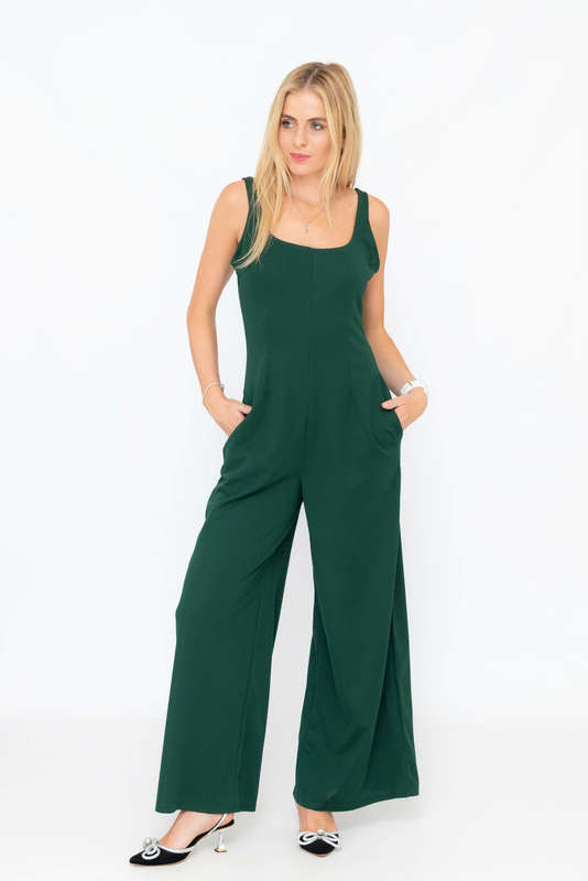 Toni Wide Leg Sleeveless Jumpsuit With Pockets