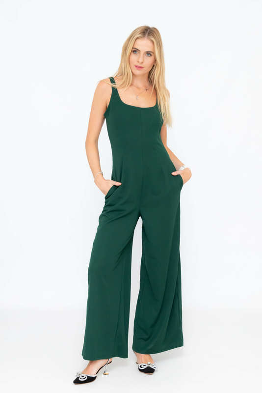Toni Wide Leg Sleeveless Jumpsuit With Pockets