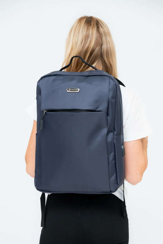 Powerland Travel Laptop Backpack Navy School Backpack Bag With Multiple Compartments &amp; Free W...