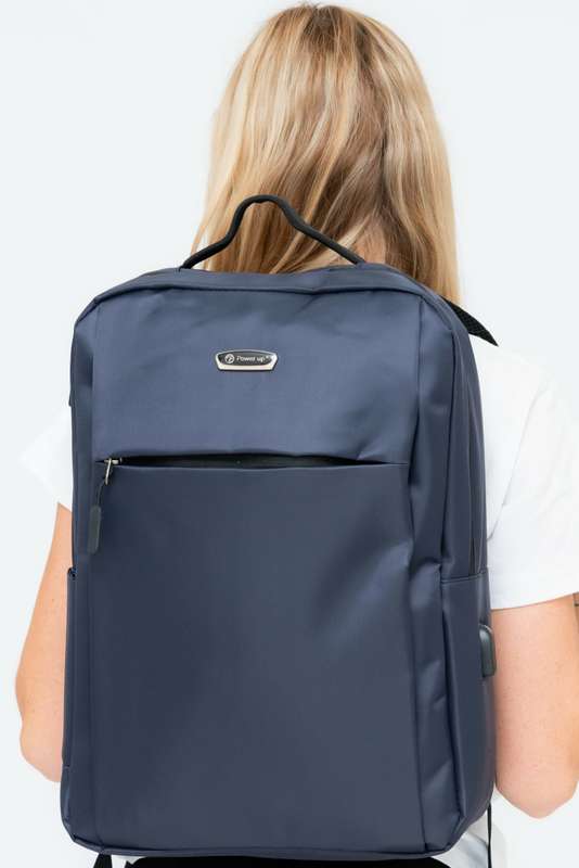 Powerland Travel Laptop Backpack Navy School Backpack Bag With Multiple Compartments &amp; Free W...