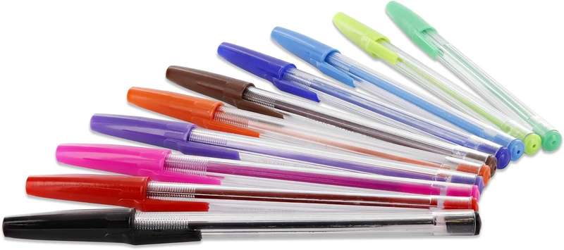 Set Of 10 - Multi Coloured Ballpoint Pens