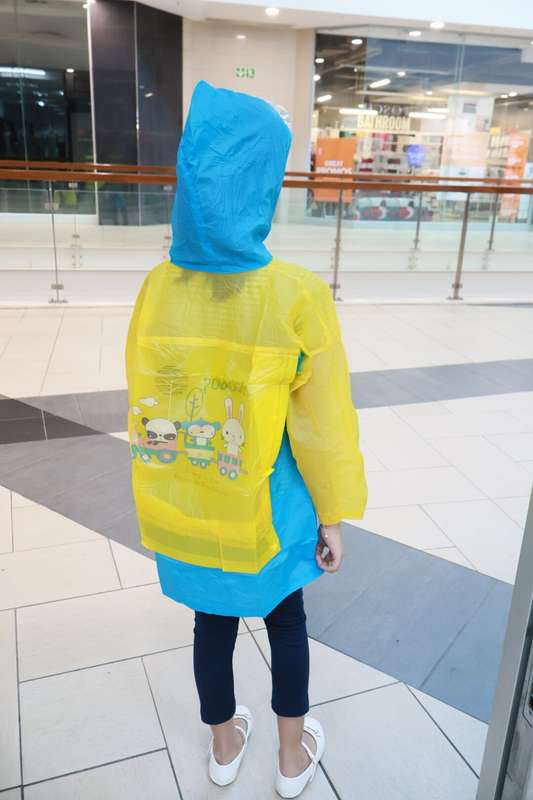 Children's Hooded School Bag Raincoat For Kids 4 To 13 Years
