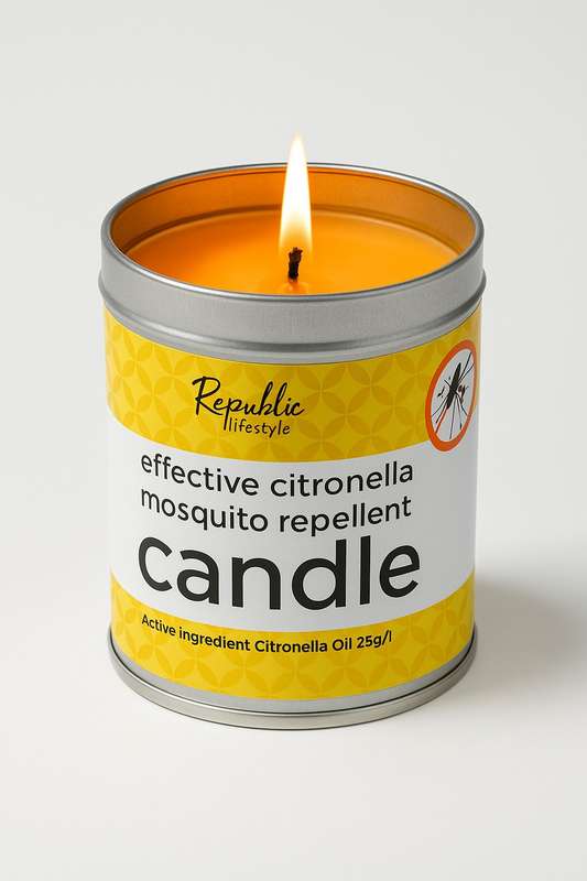 Citronella Candle In Steel Bucket With Lid Mosquito & Insect  Repellent 250g