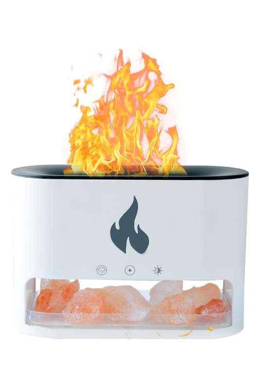 Crystal Salt Stone Flame Aroma Diffuser