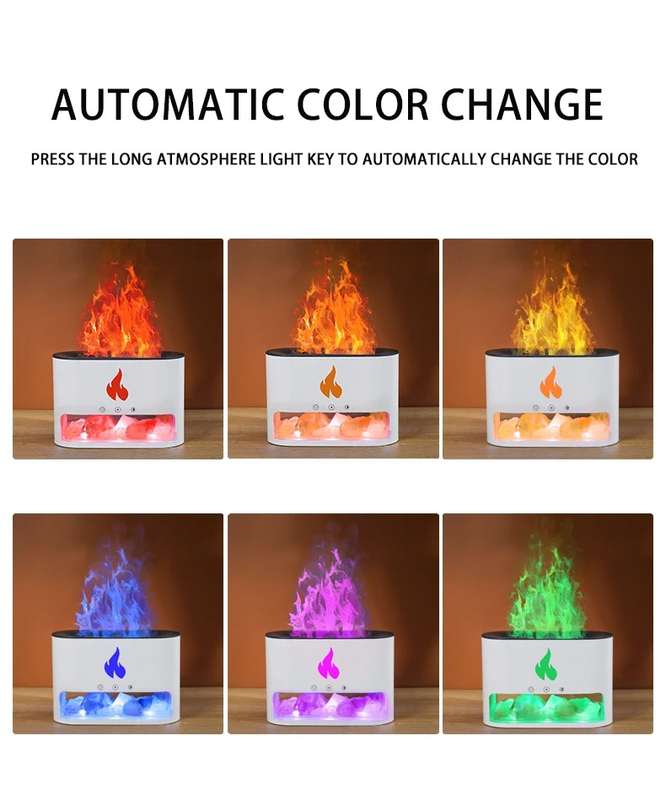 Crystal Salt Stone Flame Aroma Diffuser