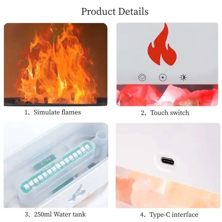 Crystal Salt Stone Flame Aroma Diffuser