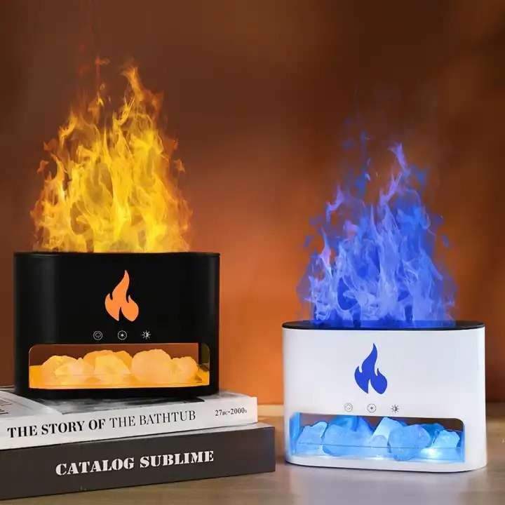 Crystal Salt Stone Flame Aroma Diffuser