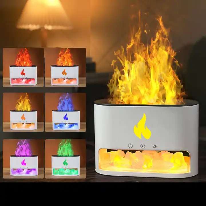 Crystal Salt Stone Flame Aroma Diffuser
