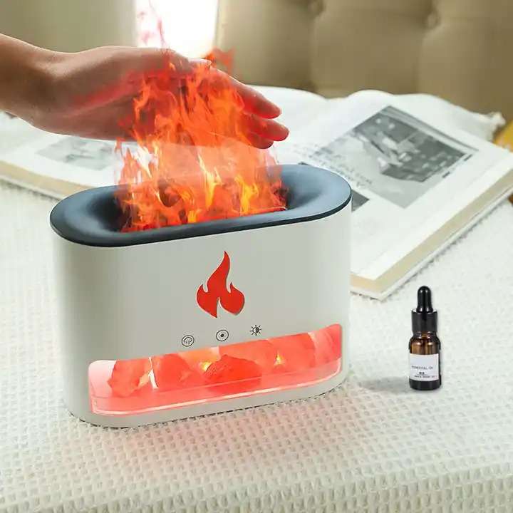 Crystal Salt Stone Flame Aroma Diffuser