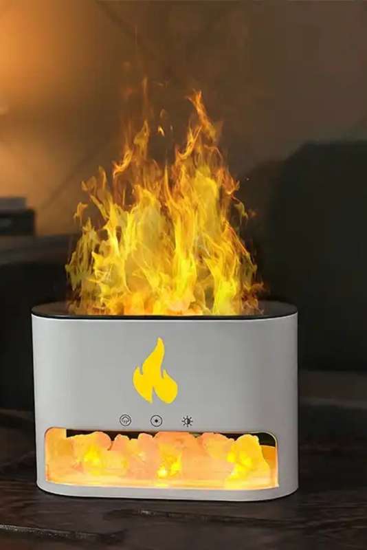 Crystal Salt Stone Flame Aroma Diffuser