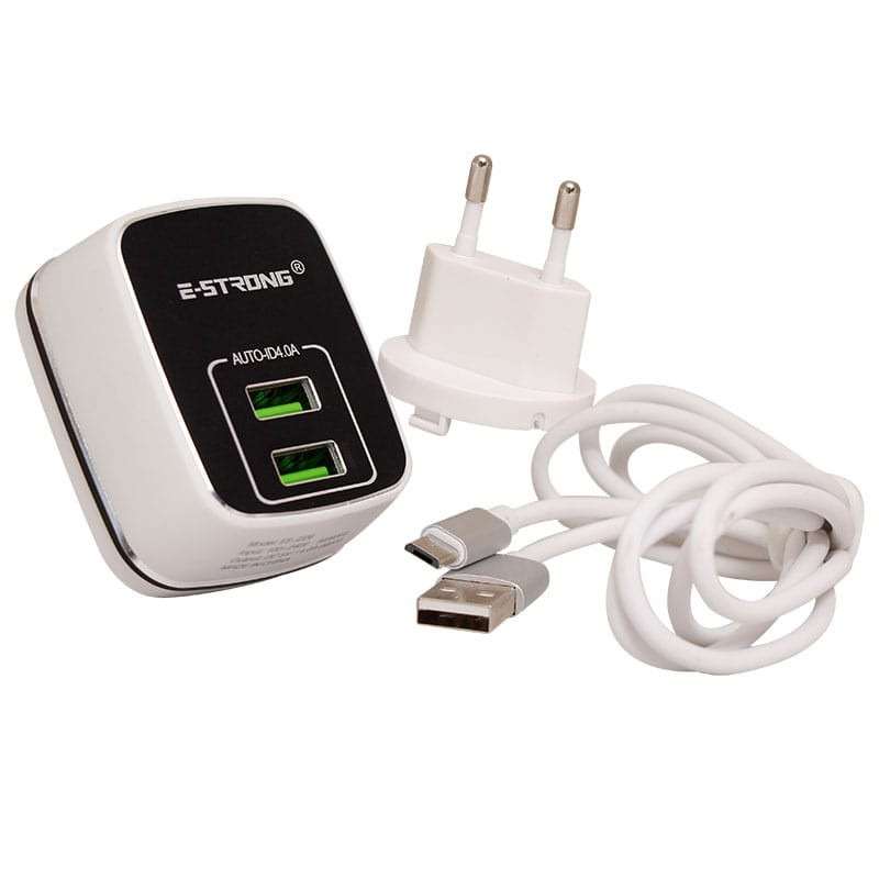 E-Strong ES-D26 Travel Dual USB Adaptor Series 4.0A  USB Type C Cable