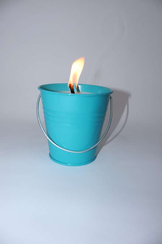 Citronella Candle In Steel Bucket Mosquito & Insect  Repellent 300g