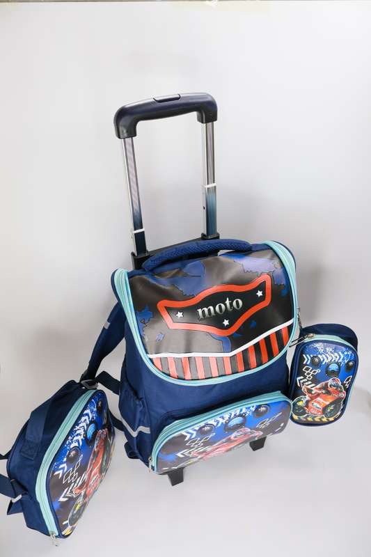 Kids Heavy Duty Trolley Bag Backpack School Bag 3 Piece Set