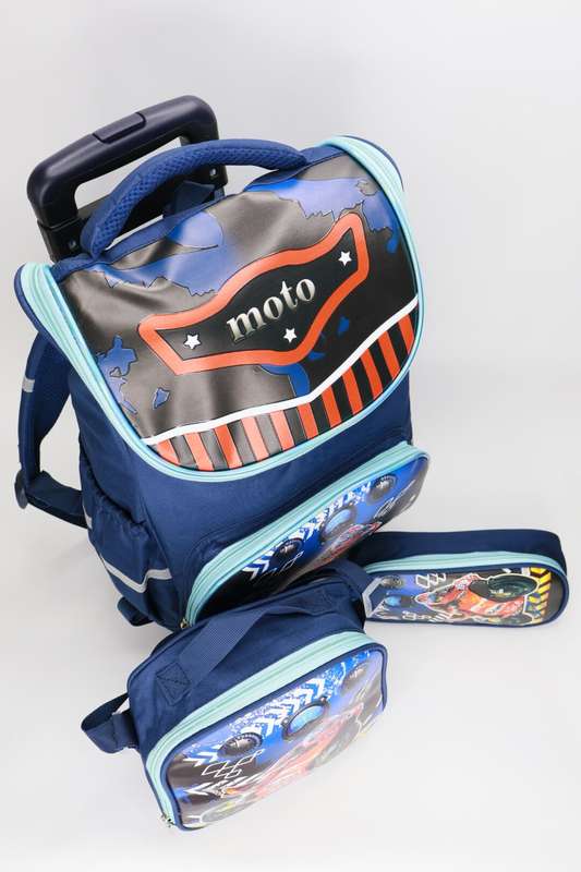 Kids Heavy Duty Trolley Bag Backpack School Bag 3 Piece Set
