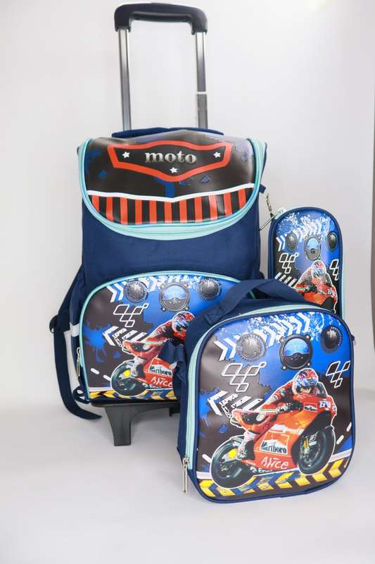 Kids Heavy Duty Trolley Bag Backpack School Bag 3 Piece Set