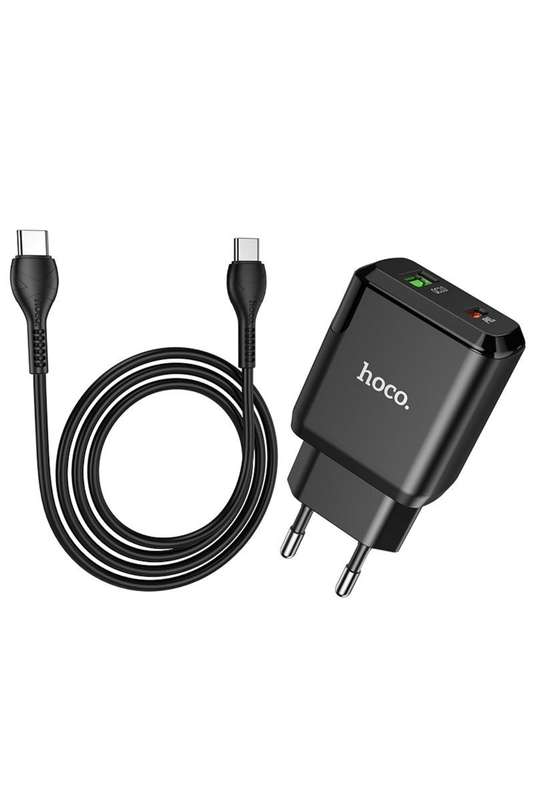 HOCO CS14A Dual Ports PD 20W USB-C / Type-C + QC 3.0 USB With Type C To Type C Cable 1m