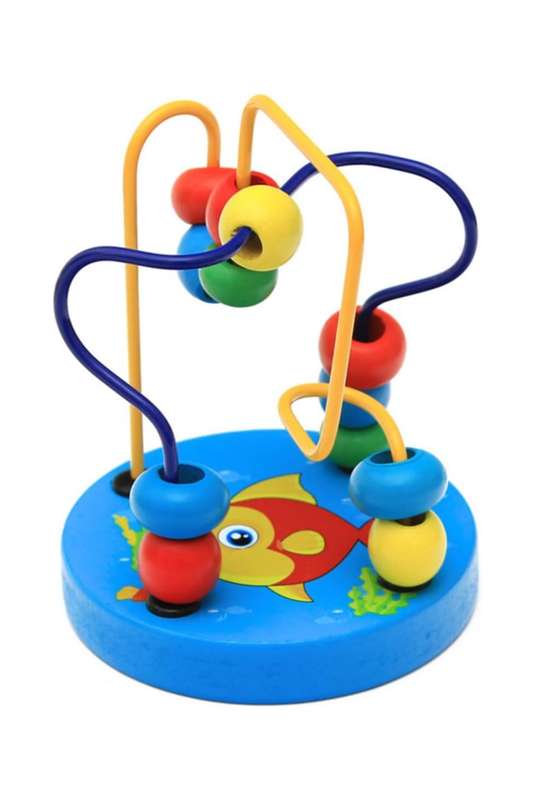 Wooden Metal Wire Bead Maze Puzzle  Educational Montessori Toy