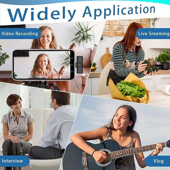 Bluetooth Mini Microphone Wireless Lavalier Noise Reduction Microphone For iPhone & iPad