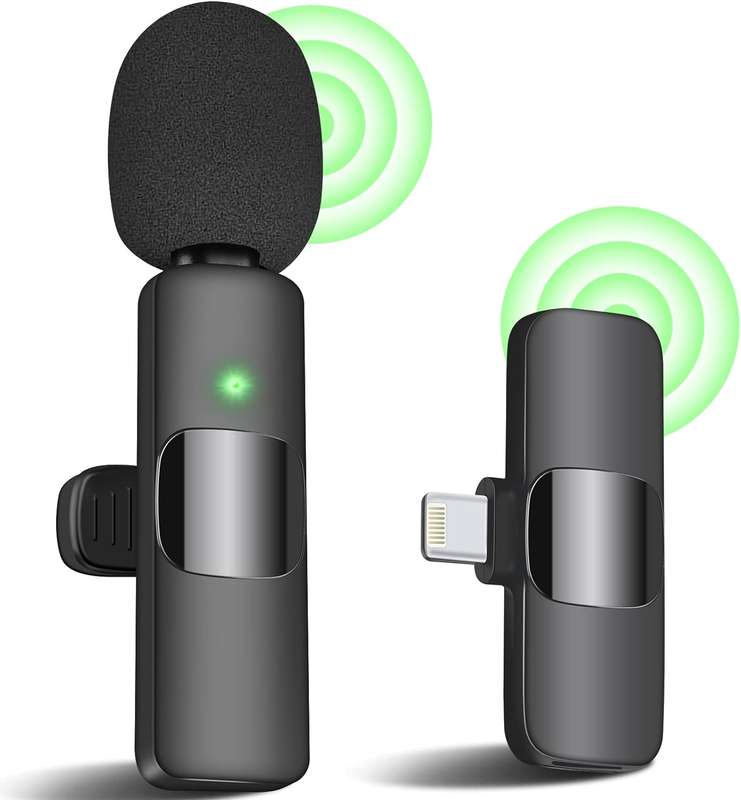 Bluetooth Mini Microphone Wireless Lavalier Noise Reduction Microphone For iPhone & iPad