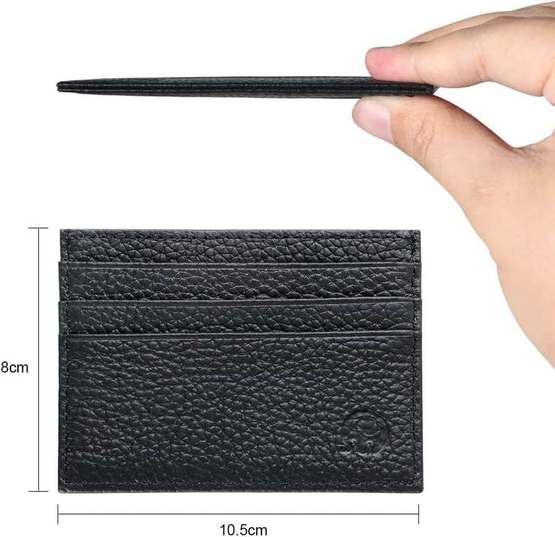 Genuine Leather RFID Blocking Slim 6 Card Wallet Holder