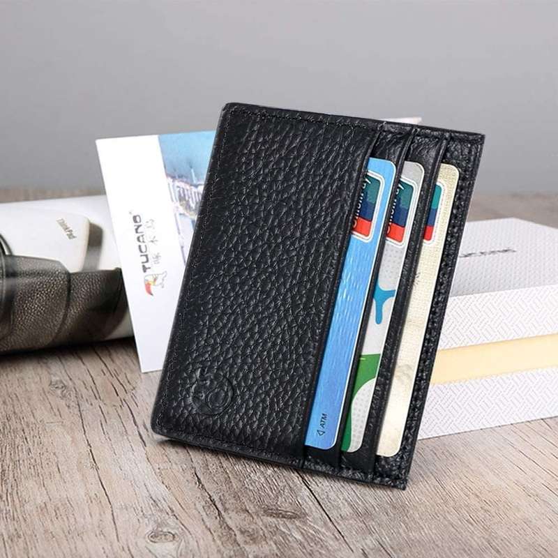 Genuine Leather RFID Blocking Slim 6 Card Wallet Holder